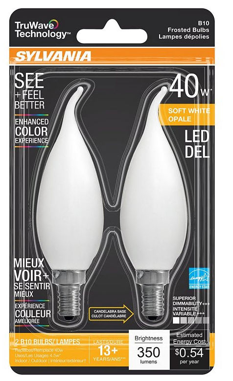 Natural LED Light Bulb- Decorative - Flame Tip - 4.5 W - 2 Pack at ...