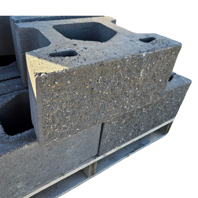 Compac III Wall Block - Straight Face - Charcoal - 8