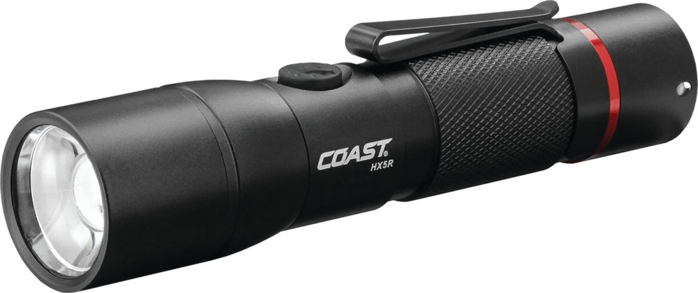 coast hx5r rechargeable flashlight HX5 410 Lumen LED Flashlight, Pure Beam Focusing, Slide Focus, Pocket Clip, Weatherproof, Pocket Sized, Black Be prepared wherever the trail leads with this Coast flashlight Coast HX5R Rechargeable Pure Beam