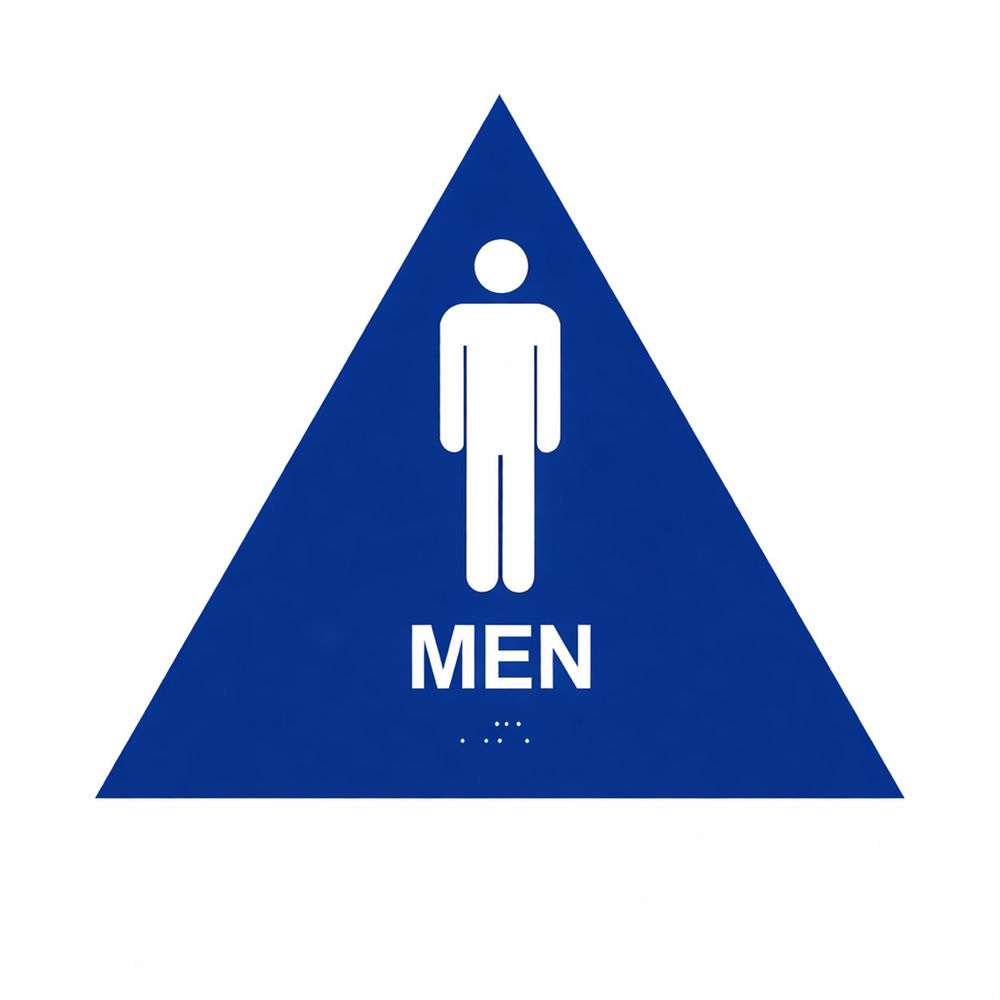 Men Blue Triangle 10.5 in. ADA Restroom Sign at Discount Builders ...
