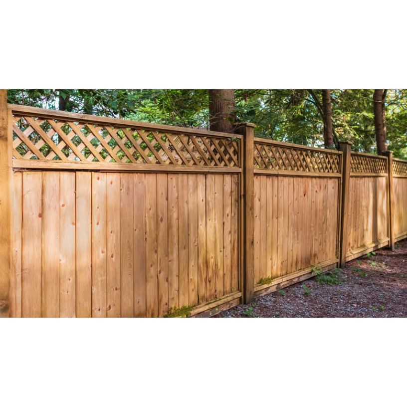 8 ft. x 64 in. Cedar Lattice Top Fenc...