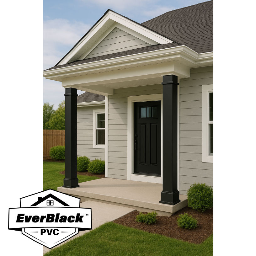 Pre-Built EverBlack™ Black PVC Post Wrap 6 X 9' (for a 4 x 4 post) at ...