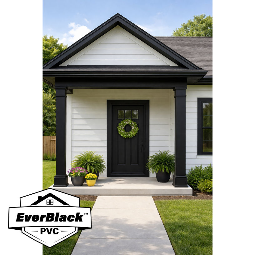 Pre-Built EverBlack™ Black PVC Post Wrap 8 X 9' (for a 6 x 6 post) at ...