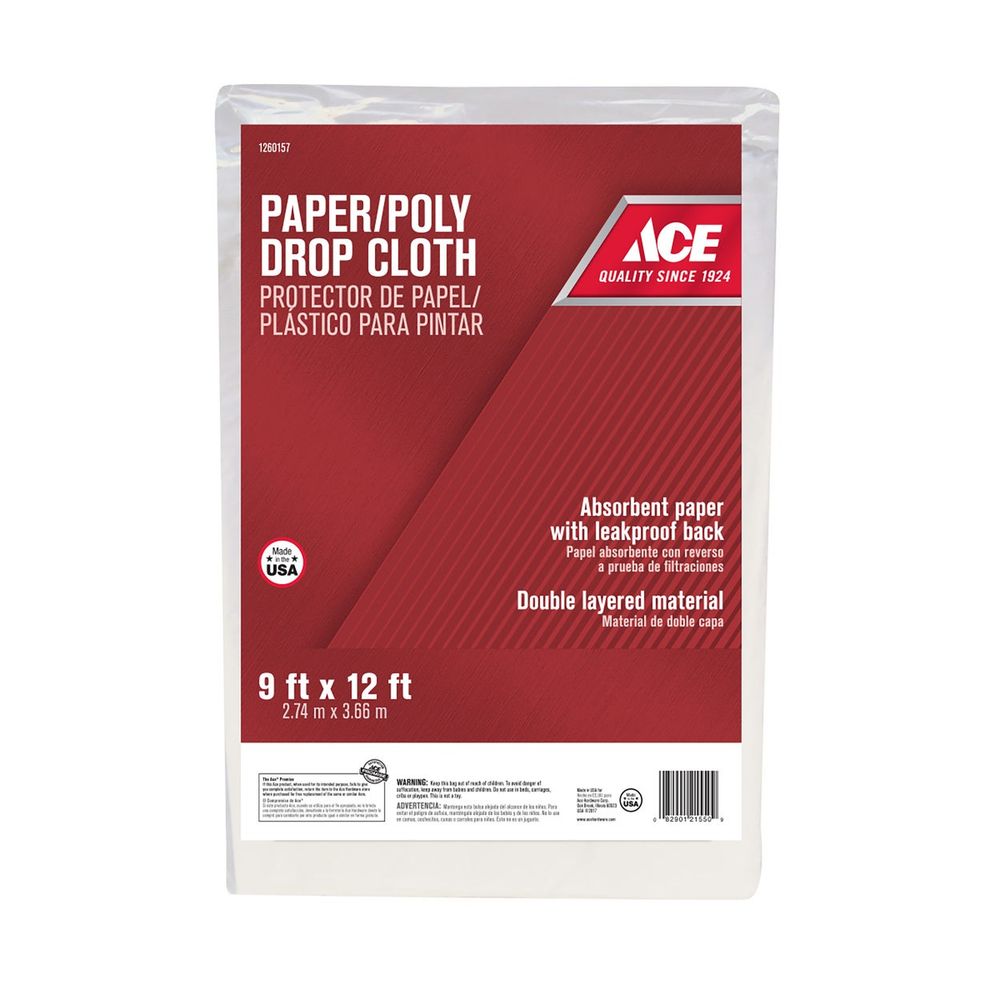 Paper / Poly Drop Cloth 9' x 12' White at Discount Builders Supply ...