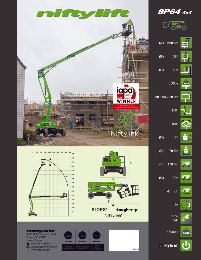 64' Self-Propelled Man Lift Rental - 4-Hour at Doug Ashy Building ...
