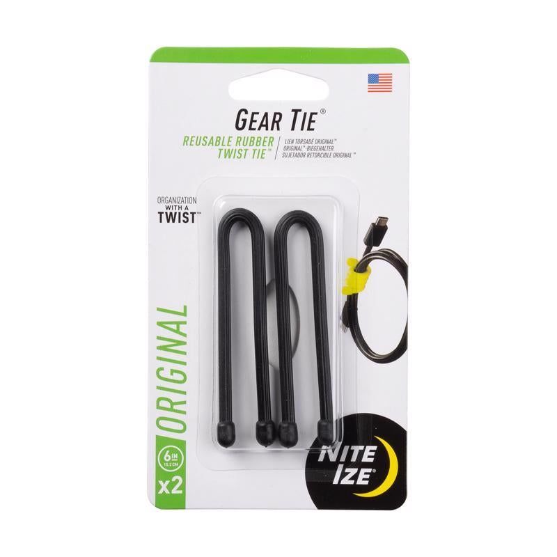 Nite Ize Gear Tie Black 6 in. 2 Pack at Discount Builders Supply