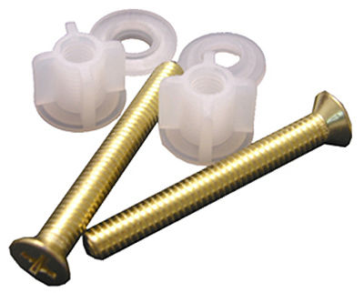 LASCO Toilet Seat Hinge – Polished Brass Finish, Metal With Bolts And Nuts, Fits Most Wood Seats