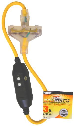 Prime GFCI Triple Tap Adapter Cord 12/3 at Discount Builders