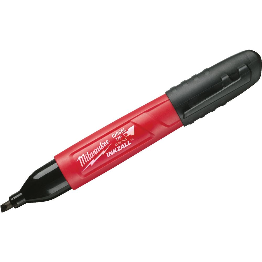 Milwaukee INKZALL Medium Chisel Tip Black Job Site Marker, 7-1/8