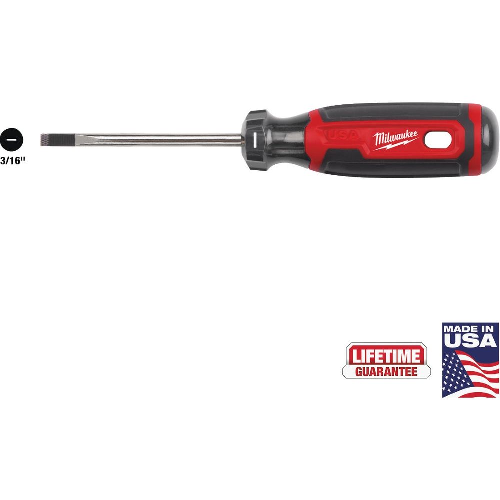 Milwaukee 3/16 In. x 3 In. Cushion Grip Cabinet Tip Slotted