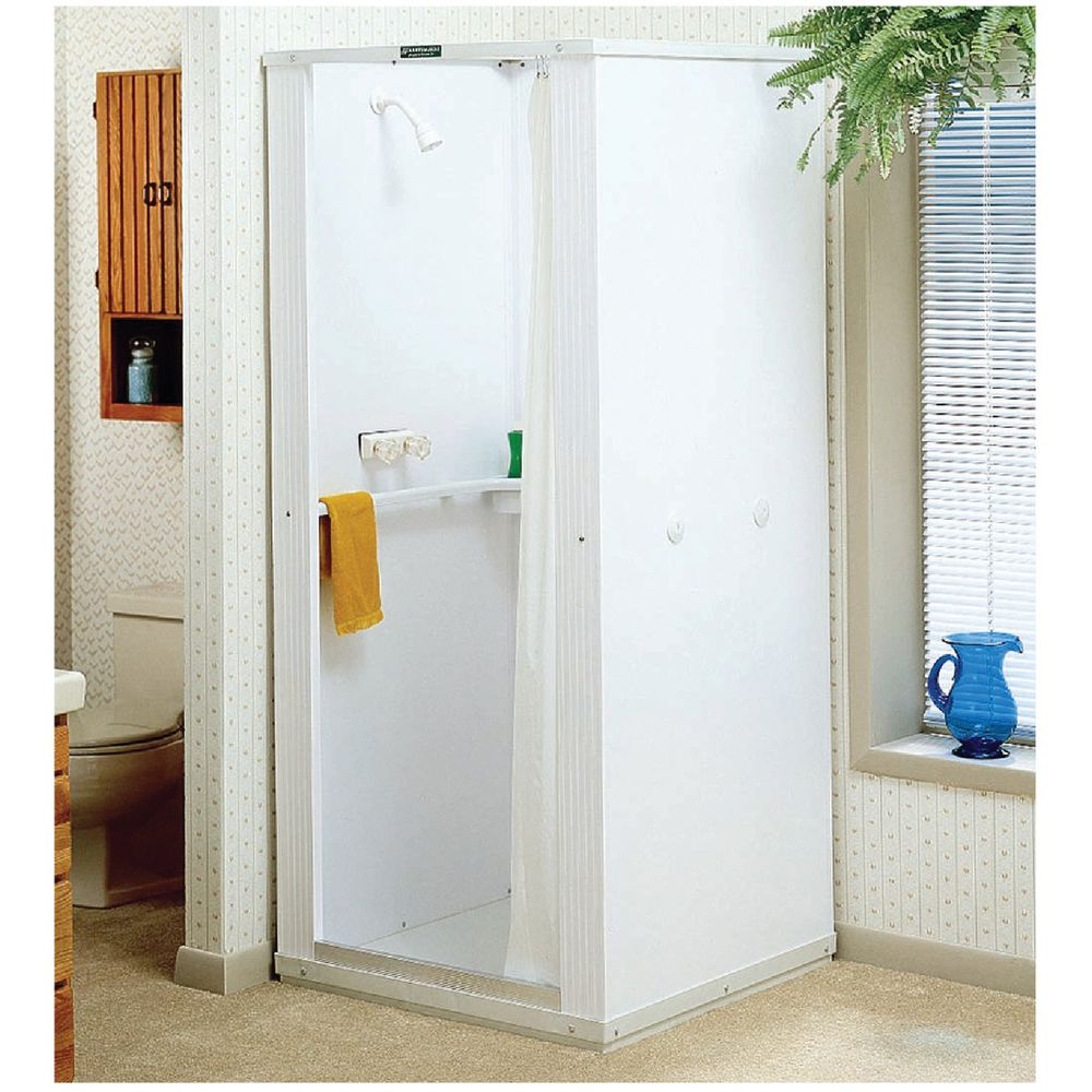 Mustee 760t 30wht Mustee Durastall 32-5/8 In. x 32-5/8 In. x 75-3/8 In. White Co-polymer ...