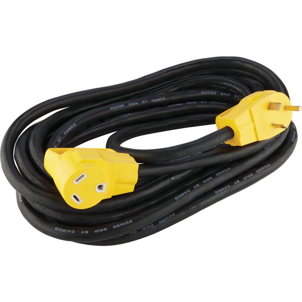 Camco PowerGrip 25Ft. 30A 125 10 Gauge RV Extension Cord at