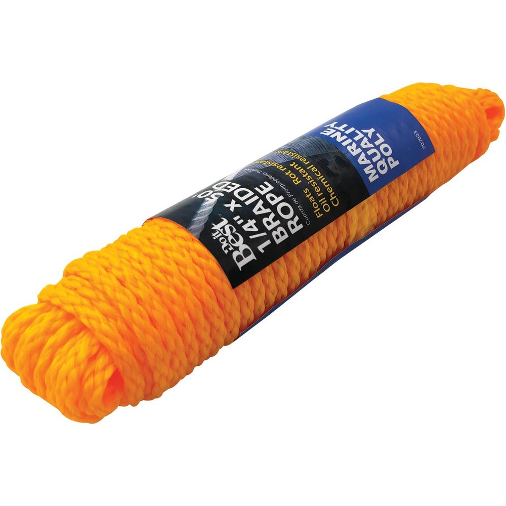 Timber Yellow Rope Do it Best 1/4 In. x 50 Ft. Yellow Braided Polypropylene Packaged Rope ...