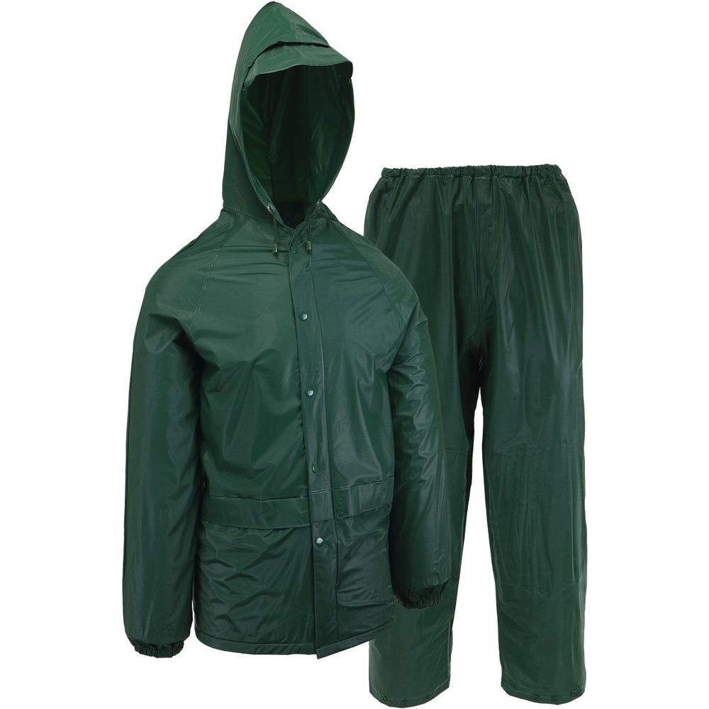 West Chester Protective Gear XL 2-Piece Green PVC Rain Suit at