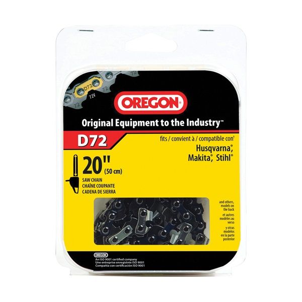 Oregon D72 Chainsaw Chain, 20 in L Bar, 0.05 Gauge, 3/8 in TPI