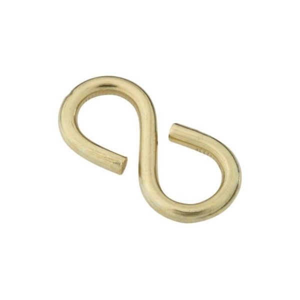 National Solid Brass Closed S Hook