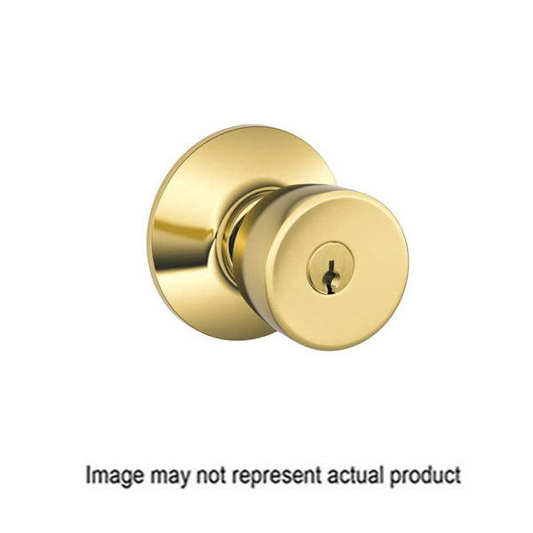 Schlage F Series F51ABEL605 Entry Knob, Bright Brass, Metal, C