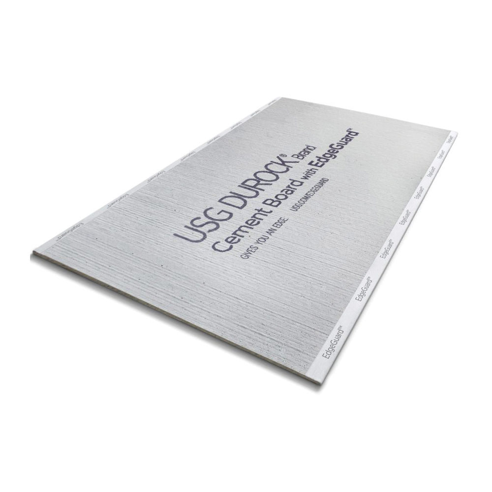 Durock 170215 Cement Board, 5 ft L, 3 ft W, 1/4 in Thick, Portland ...