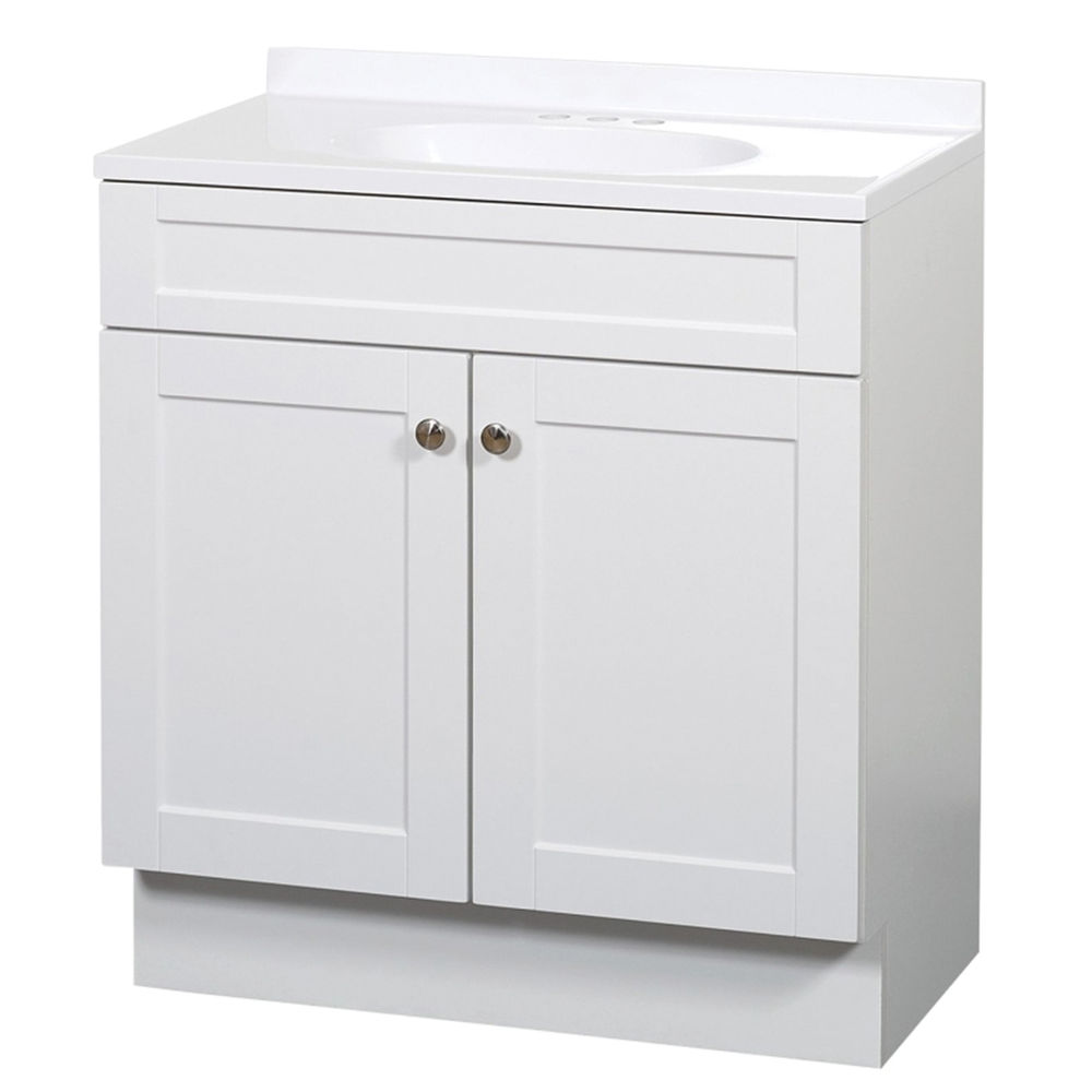 Zenna Home SBC36WW 2-Door Shaker Vanity with Top, 36 in W, 18 in D