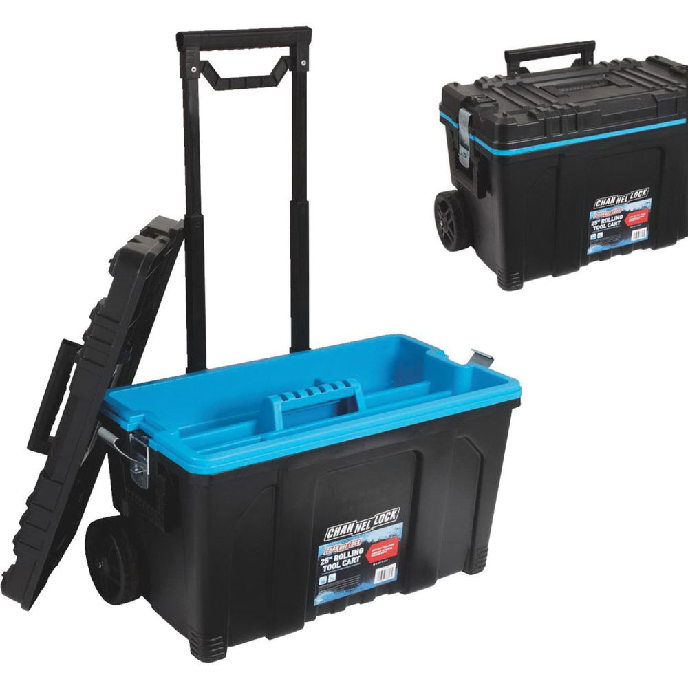 Channellock 320302-CL Rolling Tool Cart, 66 lb, Plastic, Black