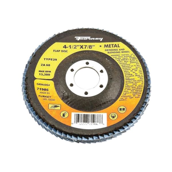 ☆☆☆☆☆ Forney 71986 Flap Disc, 4-1/2 in Dia, 7/8 in Arbor, 60 Grit