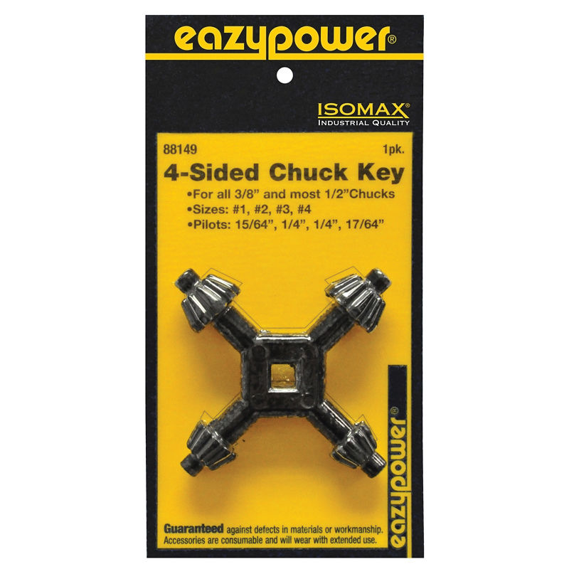 Eazypower 88149 4-Way Chuck Key, #1, #2, #3, #4 Chuck Key, 1/4, 15