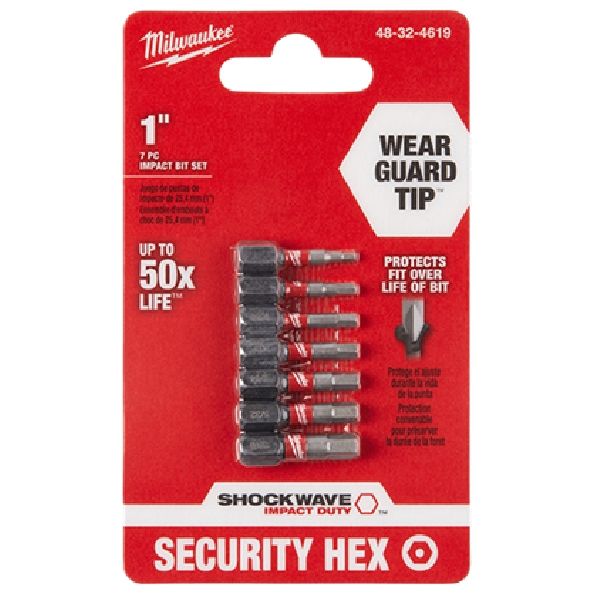 SHANK CD 9枚セット Milwaukee SHOCKWAVE 48-32-4619 Insert Bit Set, Hex Drive, 1/4 in