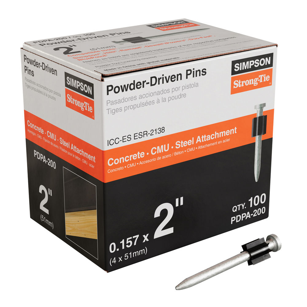 Simpson Strong-Tie PDPA PDPA-200 Drive Pin, 0.157 in Dia Shank, 2 in L ...