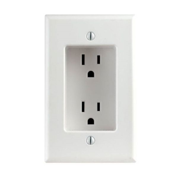 Leviton R52-00689-00W Duplex Receptacle, 2 -Pole, 15 A, 125 V, 1 -Gang ...