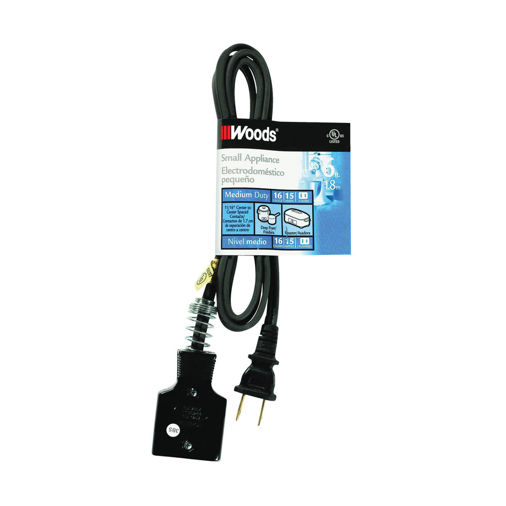 CCI 0290 Extension Cord, 6 ft L, 15 A, 125 V, Black at Norfolk