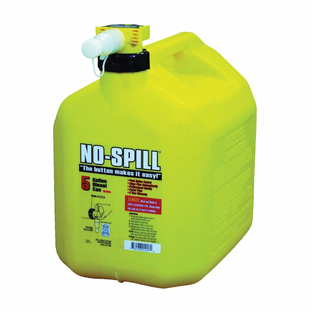 No-Spill 1467 Diesel Gas Can, 5 gal, Plastic, Yellow at Norfolk