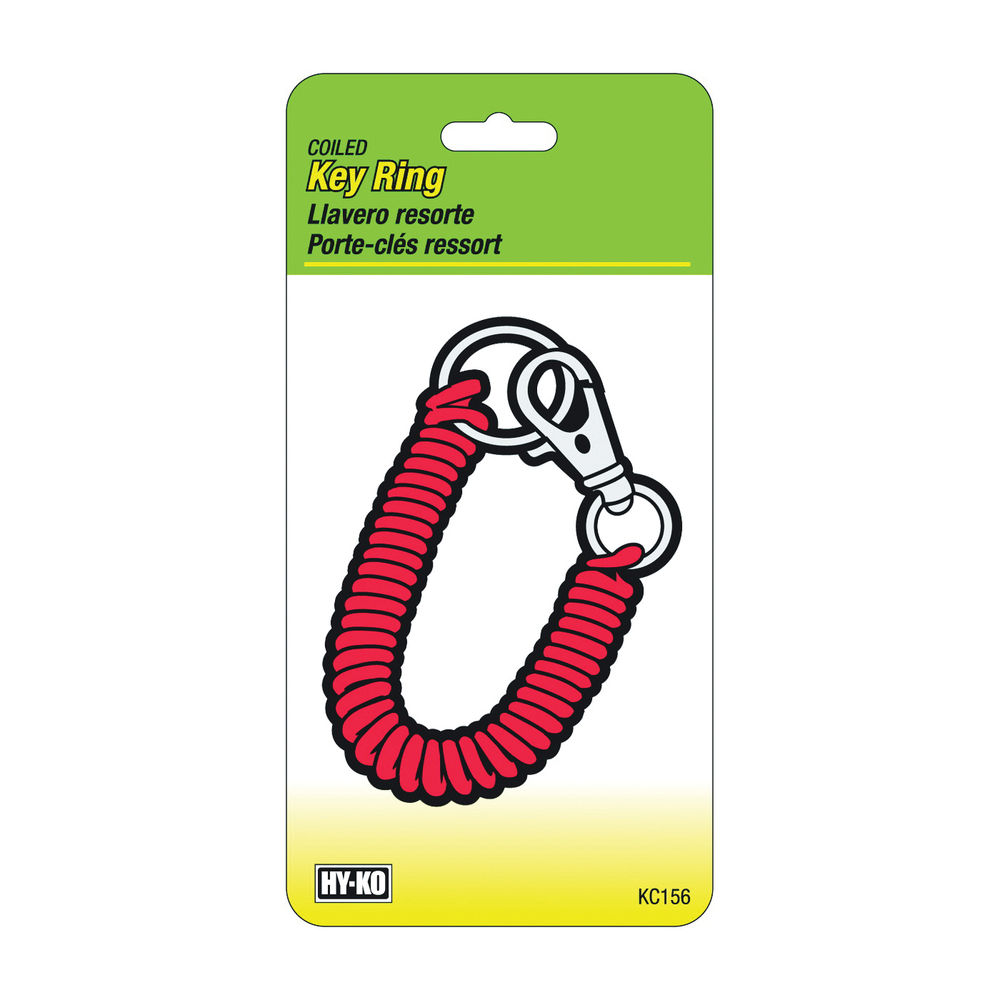 Hy-Ko KC156 Key Ring, Clip-On, Coiled at Norfolk Hardware & Home