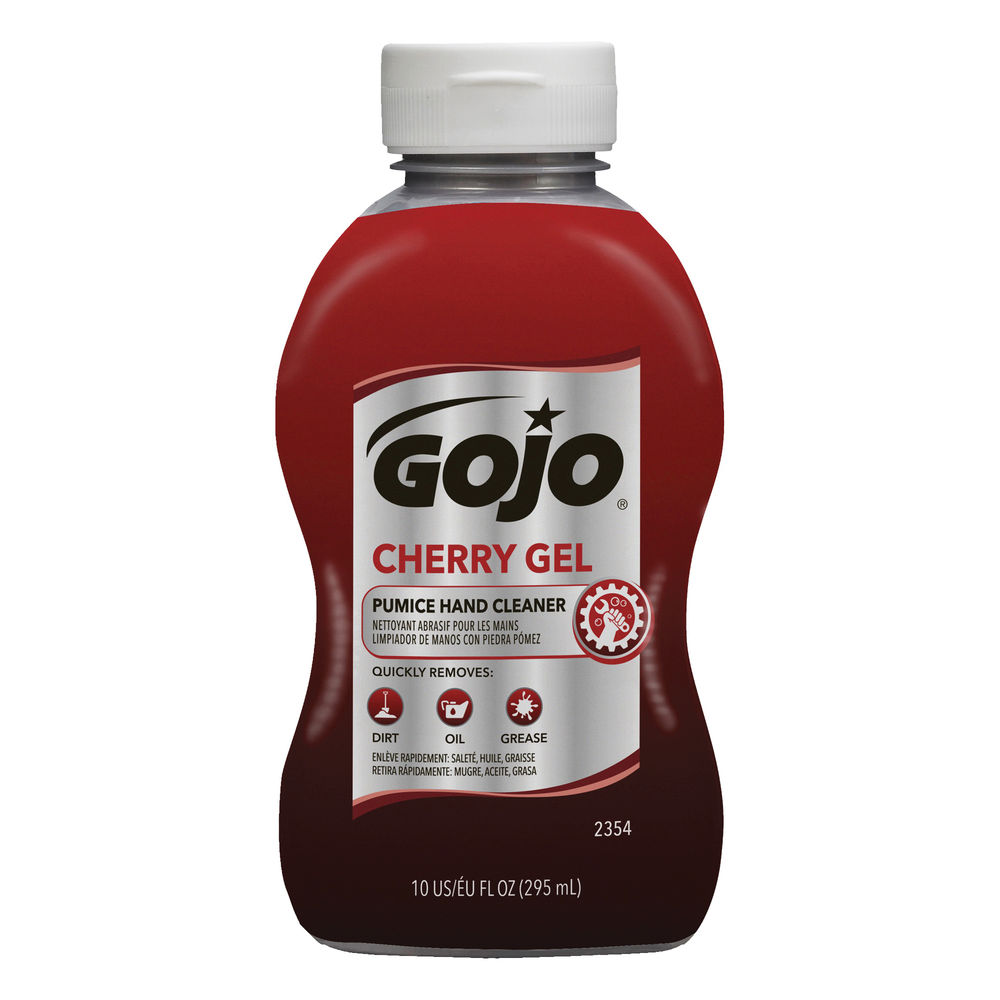 Gojo 2354-08 Hand Cleaner, Gel, Red, Cherry, 10 oz, Squeeze Bottle