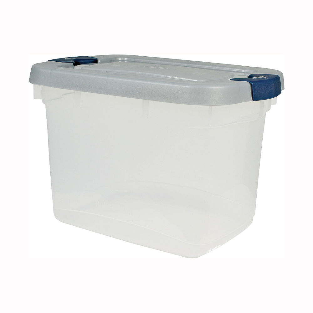 Rubbermaid Roughneck RMRC019000 Storage Box, Plastic, Blue/Clear