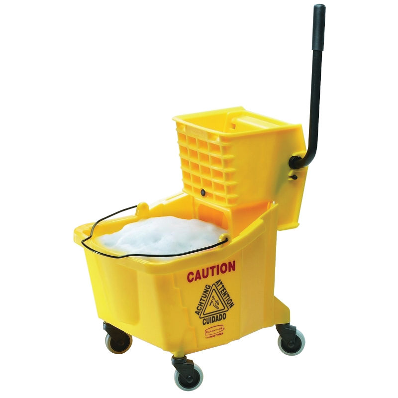 Rubbermaid FG758021YEL Mop Wringer Bucket with Wheels, 35 qt