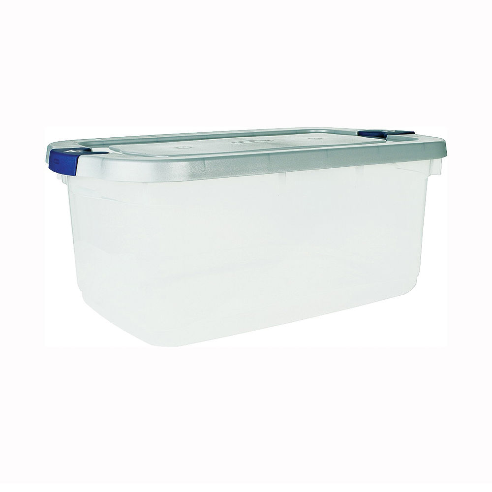 Rubbermaid Roughneck RMRC050000 Storage Box, Plastic, Blue/Clear