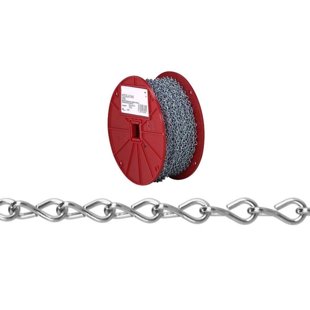 cham Campbell 072-1727N Jack Chain, #12, 100 ft L, Steel, Zinc, 29 lb