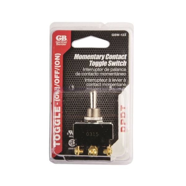Gardner Bender GSW-123 Series Toggle Switch, 2-Poles, 125/250 V