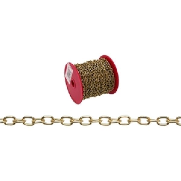 小物 CIarence Baron 7191 Oval Chain, #19, 82 ft L, Brass at Norfolk Hardware