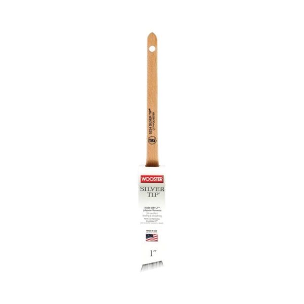 Wooster 5224-1 Paint Brush, Silver/White, Birchwood Handle, 1 in W