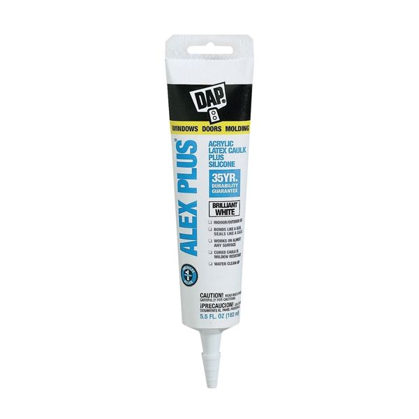 DAP ALEX PLUS 18128 Acrylic Latex Caulk with Silicone, White, -20