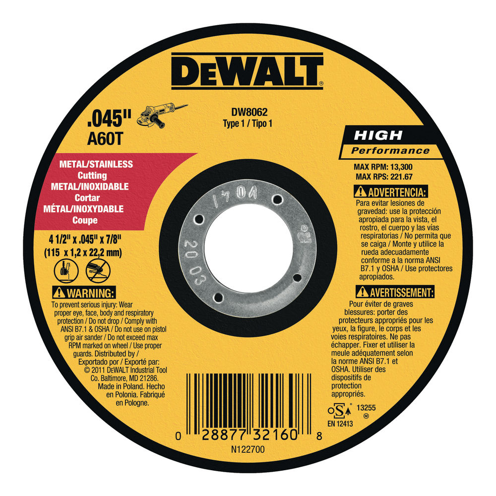 ロゴス・マントラ・テウルヒア Mtl Cut T1 4.5X.045X7/8 at Family Hardware | Abrasive Cutting Blades