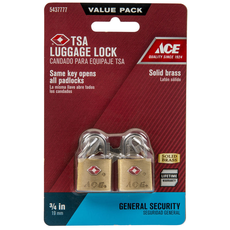 TULALA 　　　✳︎コードネームバス2個セット✳︎ラージ　スモール　SS Lock Ace 22Mm Brass Tsa 2 Pack at Hill's Ace Hardware & Lumber
