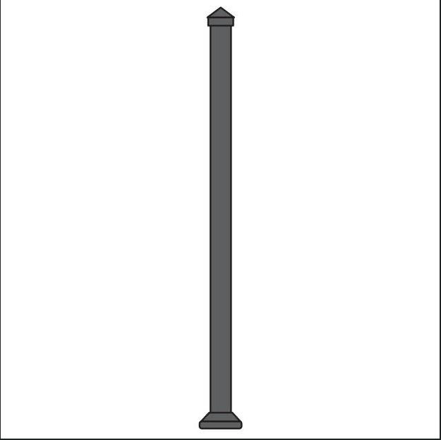 Blank Railing Cinch Residential Steel Railing line 3-in X 3-in X 46-in Blank Post ...