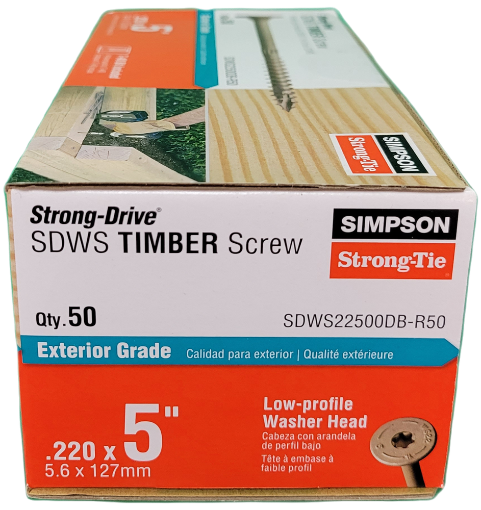 Simpson StrongTie SDWS22500DBR50 StrongDrive SDWS TIMBER Screw