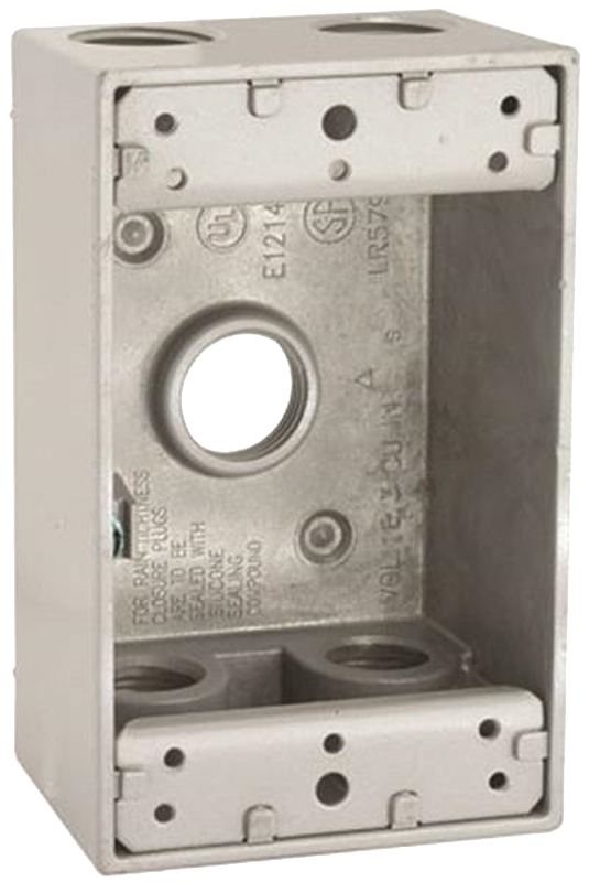 Outlet Box Threaded Bell 5331-0 1-Gang Weatherproof Box w/five 3/4-in Threaded Outlets ...