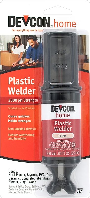 Devcon 22045 Plastic Welder Epoxy Clear 0.84oz (25ml) Syringe at ...