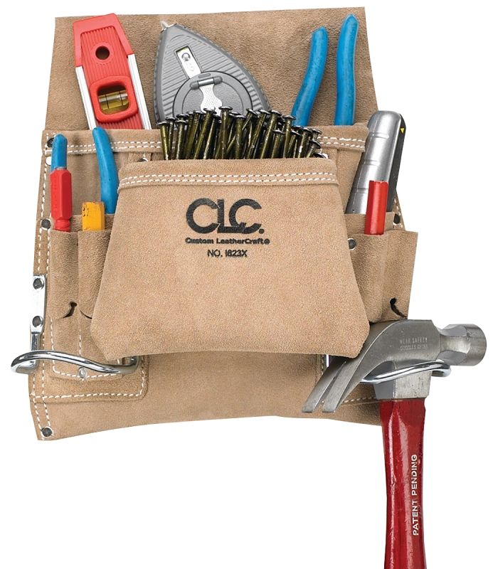 CLC 1823X Tool Works 8-Pocket Carpenters Suede Nail & Tool Bag at