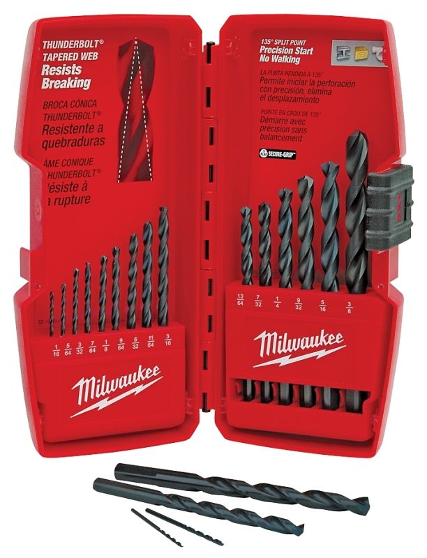 Milwaukee 48-89-2803 Thunderbolt Black Oxide Drill Bit Set 15pc at