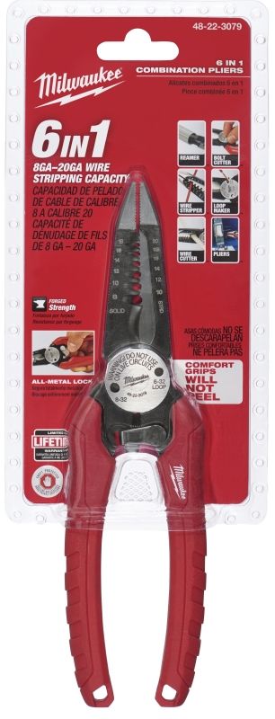 Milwaukee 48-22-3079 6-in-1 Pliers Comfort Grip at Central Valley